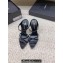 Saint Laurent Heel 11cm Gippy STUNNER Patent Crisscross Mules Black 2024