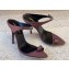 Saint Laurent Heel 10cm dive mules in crepe satin 742178 Coffee 2024