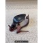 Saint Laurent Heel 10cm dive mules in crepe satin 742178 Coffee 2024