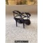 Saint Laurent Heel 10cm dive sandals in silk satin 743996 Black 2024