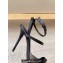 Saint Laurent Heel 10cm dive sandals in silk satin 743996 Black 2024