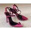 Saint Laurent Heel 10cm dive sandals in silk satin 743996 Red 2024