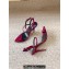 Saint Laurent Heel 10cm dive sandals in silk satin 743996 Red 2024
