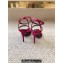 Saint Laurent Heel 10cm dive sandals in silk satin 743996 Red 2024