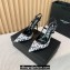Versace Heel 11cm Allover Slingback Pumps Black 2024