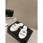 Chanel Shiny Calfskin & Metal Mules G45172 White 2024