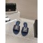 Chanel Shiny Calfskin & Metal Mules G45172 Navy Blue 2024