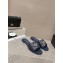 Chanel Shiny Calfskin & Metal Mules G45172 Navy Blue 2024