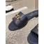 Chanel Shiny Calfskin & Metal Mules G45172 Navy Blue 2024