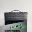 Bottega Veneta Long Clutch Andiamo With Handle Intrecciato leather bag Black with metallic knot closure 2024