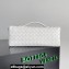 Bottega Veneta Long Clutch Andiamo With Handle Intrecciato leather bag White with metallic knot closure 2024