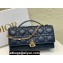 Miss Dior Mini Bag in Cannage Lambskin Navy Blue with Removable jewel chain 2024