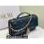 Miss Dior Mini Bag in Cannage Lambskin Navy Blue with Removable jewel chain 2024
