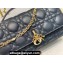 Miss Dior Mini Bag in Cannage Lambskin Navy Blue with Removable jewel chain 2024