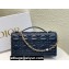 Miss Dior Mini Bag in Cannage Lambskin Navy Blue with Removable jewel chain 2024