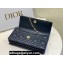 Miss Dior Mini Bag in Cannage Lambskin Navy Blue with Removable jewel chain 2024