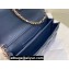 Miss Dior Mini Bag in Cannage Lambskin Navy Blue with Removable jewel chain 2024