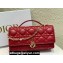Miss Dior Mini Bag in Cannage Lambskin Red with Removable jewel chain 2024