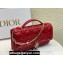 Miss Dior Mini Bag in Cannage Lambskin Red with Removable jewel chain 2024