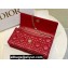 Miss Dior Mini Bag in Cannage Lambskin Red with Removable jewel chain 2024