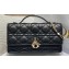 Miss Dior Mini Bag in Cannage Lambskin Black with Removable jewel chain 2024