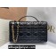 Miss Dior Mini Bag in Cannage Lambskin Black with Removable jewel chain 2024