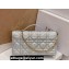Miss Dior Mini Bag in Cannage Lambskin Iridescent Metallic Silver with Removable jewel chain 2024