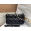 Lady Dior Phone Pouch Bag in Cannage Lambskin Black with Removable jewel chain 2024
