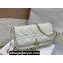 Lady Dior Phone Pouch Bag in Cannage Lambskin White with Removable jewel chain 2024