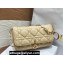 Lady Dior Phone Pouch Bag in Cannage Lambskin Beige with Removable jewel chain 2024