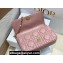 Lady Dior Phone Pouch Bag in Cannage Lambskin Pink with Removable jewel chain 2024