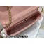 Lady Dior Phone Pouch Bag in Cannage Lambskin Pink with Removable jewel chain 2024