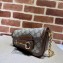 Gucci Horsebit 1955 Mini shoulder bag 774209 Beige and ebony GG Supreme canvas with Brown Demetra trim