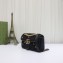Gucci GG Marmont Mini shoulder bag 446744 velvet Black with small Double G studs 2024