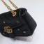 Gucci GG Marmont small shoulder bag 443497 velvet Black with small Double G studs 2024