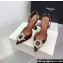Amina Muaddi Heel 9.5cm Begum Sling Satin Coffee with Starbust embellished brooch