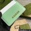 Gucci Card case with Gucci script 773428 leather Pale Green 2024