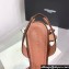 Amina Muaddi Heel 9.5cm Begum Sling Satin Coffee with Starbust embellished brooch