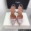 Amina Muaddi Heel 9.5cm Begum Sling Satin Lilac with Starbust embellished brooch