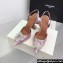 Amina Muaddi Heel 9.5cm Begum Sling Satin Lilac with Starbust embellished brooch