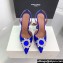 Amina Muaddi Heel 9.5cm Begum Sling Satin Blue with Starbust embellished brooch