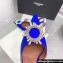 Amina Muaddi Heel 9.5cm Begum Sling Satin Blue with Starbust embellished brooch