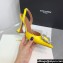 Amina Muaddi Heel 9.5cm Begum Sling Satin Yellow with Starbust embellished brooch