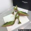 Amina Muaddi Heel 9.5cm Begum Sling Satin Green with Starbust embellished brooch