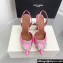 Amina Muaddi Heel 9.5cm Begum Sling Satin Pink with Starbust embellished brooch