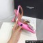 Amina Muaddi Heel 9.5cm Begum Sling Satin Pink with Starbust embellished brooch