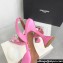Amina Muaddi Heel 9.5cm Begum Sling Satin Pink with Starbust embellished brooch