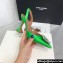 Amina Muaddi Heel 9.5cm Begum Sling Satin Green with Starbust embellished brooch