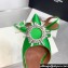 Amina Muaddi Heel 9.5cm Begum Sling Satin Green with Starbust embellished brooch