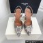 Amina Muaddi Heel 9.5cm Begum Sling Satin Gray with Starbust embellished brooch